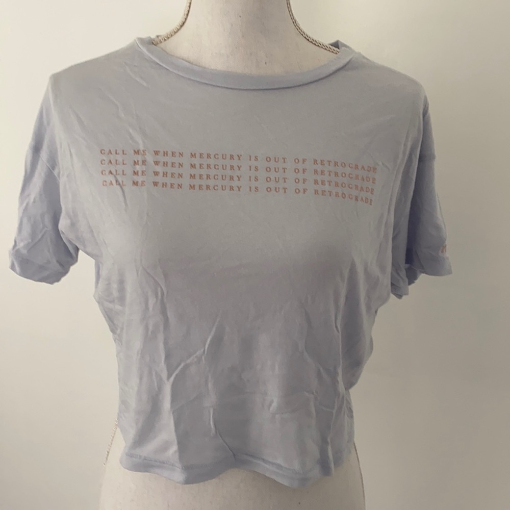PINK Mercury Retrograde Graphic Cropped Tee Shirt